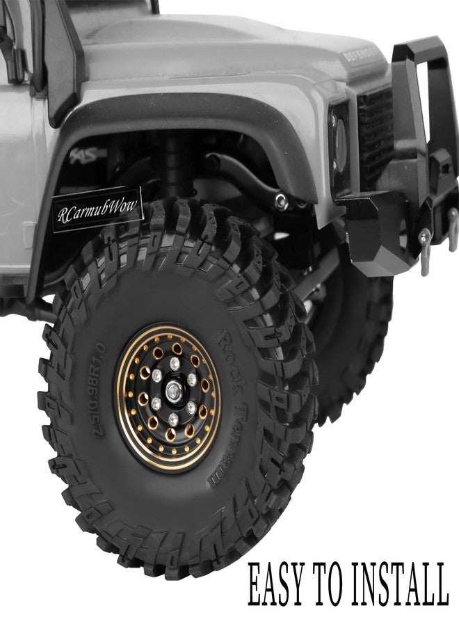 عجلات RcarmubWow 1.0 نحاسية بنظام Beadlock لسيارات التحكم عن بعد SCX24 وTRX4M بمقياس 1/24 و1/18، عجلات نحاسية بنظام Beadlock مقاس 1.0، عجلات RC مقاس 1.0، 4 قطع - Image 4